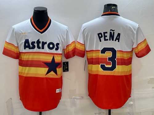 Men's Houston Astros #3 Jeremy Pena Orange Rainbow Cool Base Stitched Jersey,We sell and wholesale Men's Houston Astros #3 Jeremy Pena Orange Rainbow Cool Base Stitched Jersey on line form chian!